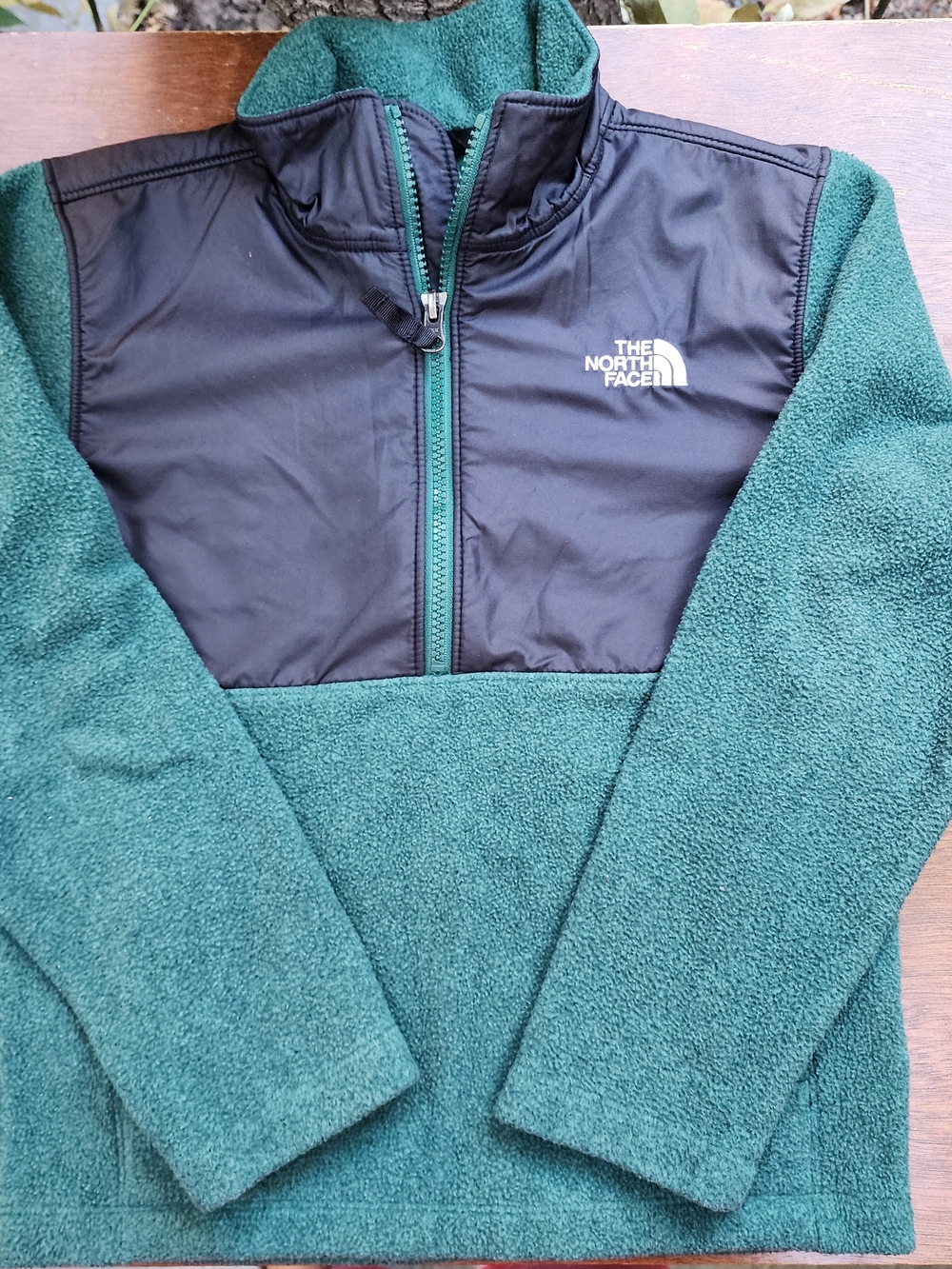 The North Face Tundra Glacier 1/4 Zip Fleece Pullover Green Black S|P [7-8]